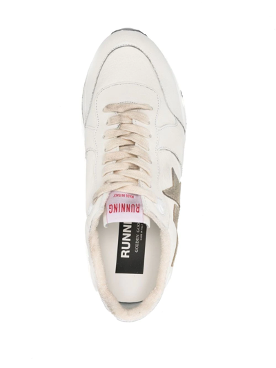 Golden Goose Running Golden Gooose Running Sole In Leather In Weiss