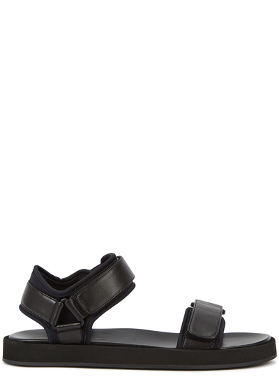 Shop The Row Hook And Loop Black Leather Sandals