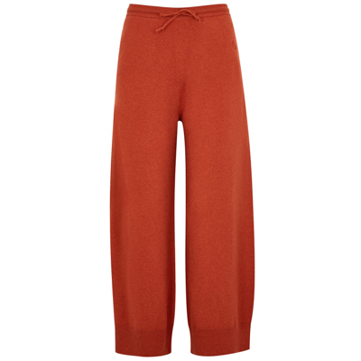 Shop Stella Mccartney Orange Cashmere-blend Sweatpants In Red
