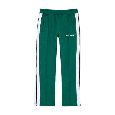 Shop Palm Angels Kids Green Striped Jersey Track Pants (4-10 Years)