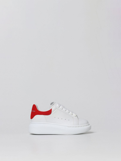 Shop Alexander Mcqueen Leather Sneakers In White 2