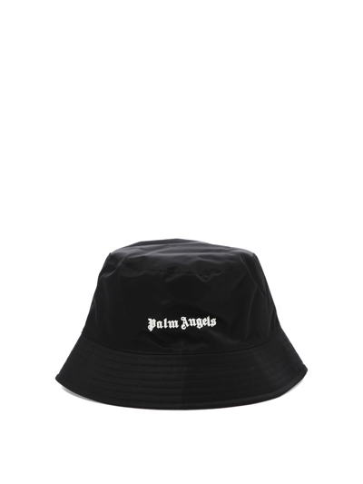 Shop Palm Angels "classic Logo" Bucket Hat In Black