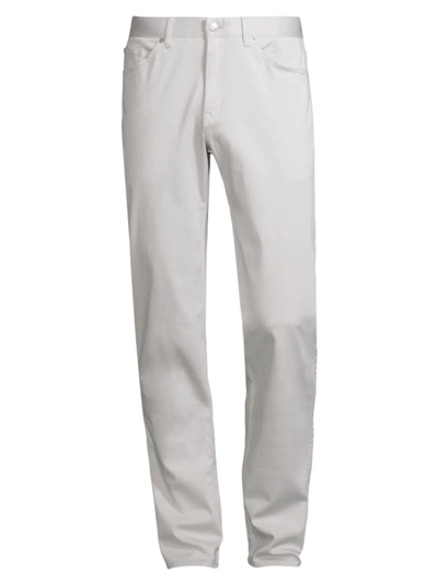 Shop Peter Millar Men's Regular-fit Ultimate Sateen Five-pocket Pants In Light Grey