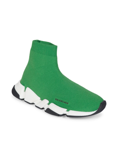 Shop Balenciaga Little Kid's & Kid's Speed Lu Sock Sneakers In Green