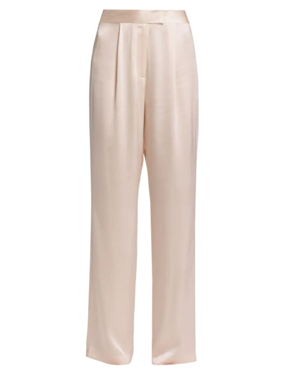 Shop The Sei Women's Wide-leg Silk Trousers In Pearl