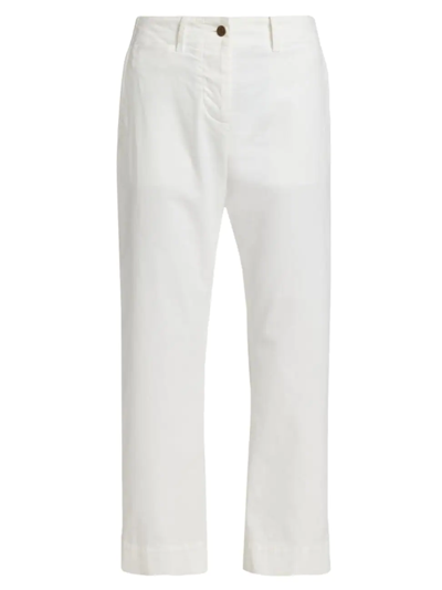 Shop Nili Lotan Women's Tomboy Straight-leg Cropped Pants In White