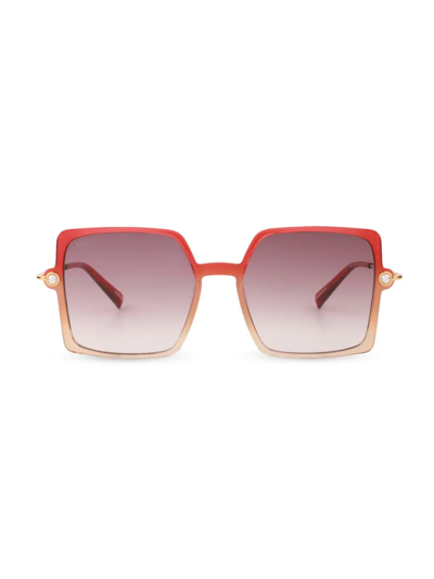 Shop For Art's Sake Women's Moxie 54mm Square Sunglasses In Burgundy Gradient