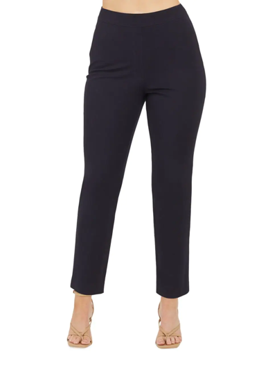 Shop Spanx Women's Polished Slim-fit Pants In Classic Navy