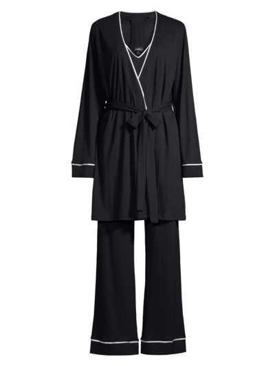 Shop Cosabella Women's Bella 3-piece Pajama Set In Black Ivory