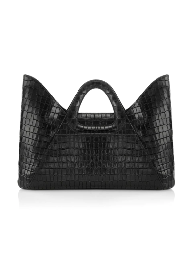 Shop Chiara Boni Women's Nicolle Croc-embossed Leather Shopper In Black