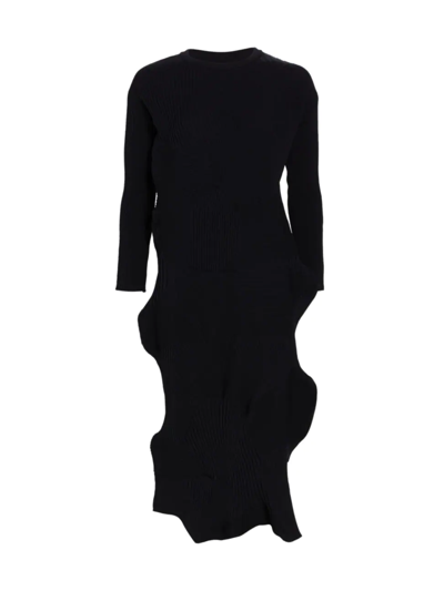 Shop Issey Miyake Women's Kone Kone Woven Pleated Dress In Black