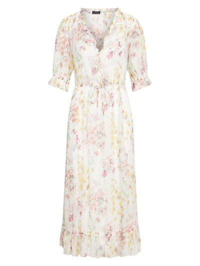 Shop Polo Ralph Lauren Women's Ari Ruffle Tiered Midi Dress In Forsynthia Floral