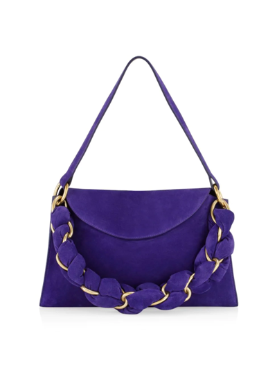 Shop Proenza Schouler Women's Braided Chain Suede Shoulder Bag In Dark Indigo Suede