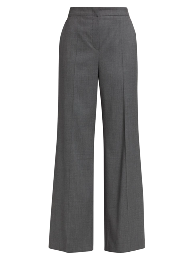 Shop Max Mara Women's Cesena Wool Straight-leg Pants In Medium Grey