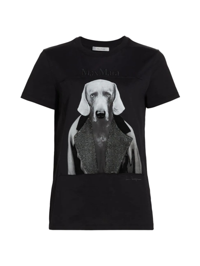 Shop Max Mara Women's Dog T-shirt In Black