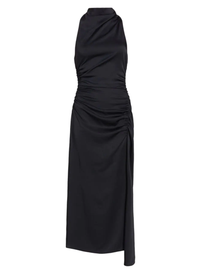 Shop A.l.c Women's Inez Ruched Mock Turtleneck Midi-dress In Black