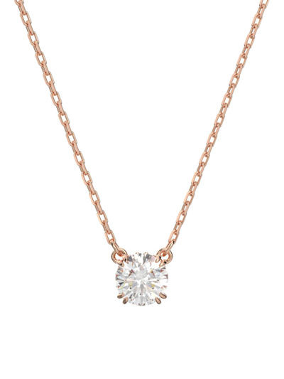 Shop Swarovski Women's Constella Rose-goldtone-plated & Crystal Pendant Necklace In Rose Gold