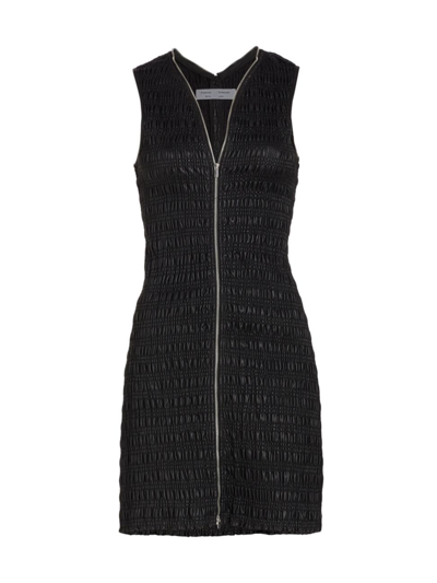 Shop Proenza Schouler White Label Women's Faux Leather Zip-up Dress In Black