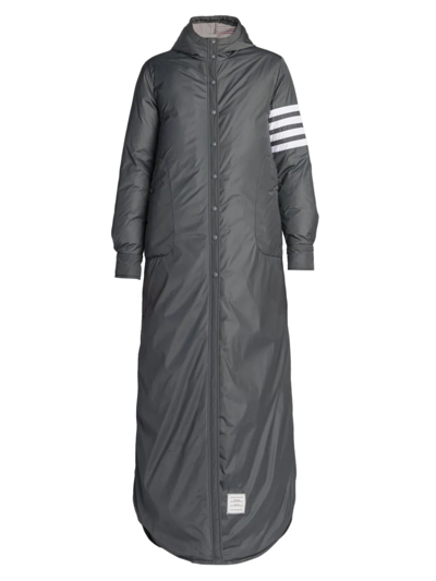 Shop Thom Browne Women's Long Hooded Down Coat In Medium Grey