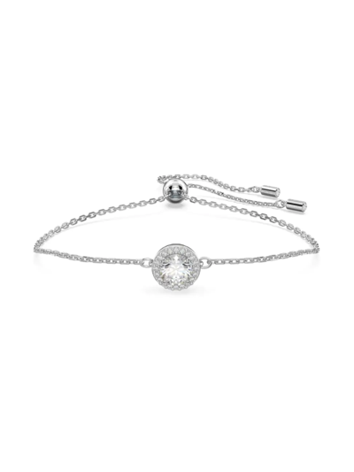 Shop Swarovski Women's Constella Rhodium-plated & Crystal Slider Bracelet