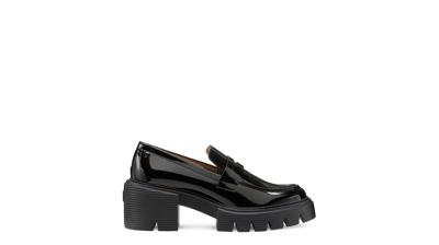 Shop Stuart Weitzman Soho Loafer Flats & Loafers In Black