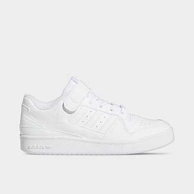 Shop Adidas Originals Adidas Little Kids' Originals Forum Low Hook-and-loop Strap Casual Shoes In White/white/white