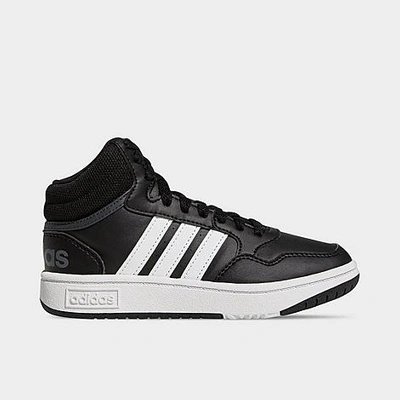 Shop Adidas Originals Adidas Big Kids' Hoops Mid Casual Shoes In Black/white/grey