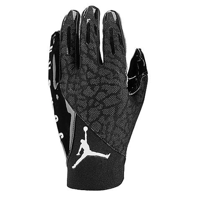 Shop Nike Jordan Knit Football Gloves In Black/black/white