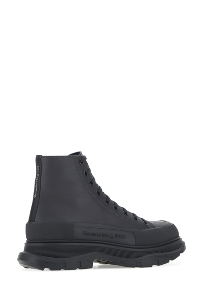 Alexander Mcqueen Charcoal Leather Tread Slick Sneakers Nd Uomo 45 |  ModeSens