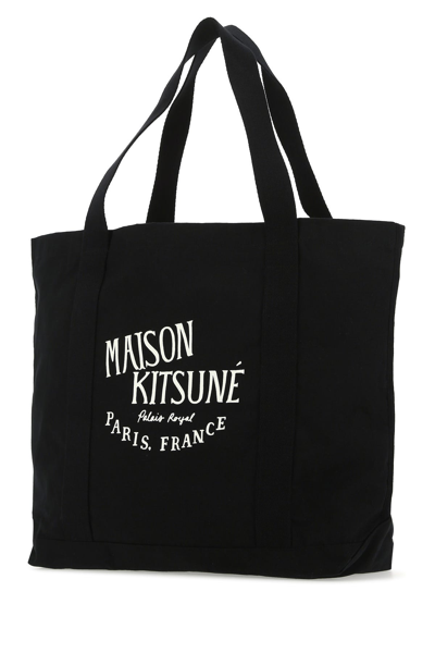Shop Maison Kitsuné Black Canvas Shopping Bag Nd Maison Kitsune Donna|uomo Tu