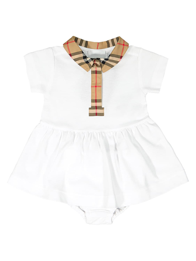 Shop Burberry Kids Dress For Girls In White