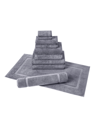 Shop Classic Turkish Towels Arsenal 9 Pc Towel Set With Bathmat In Grey