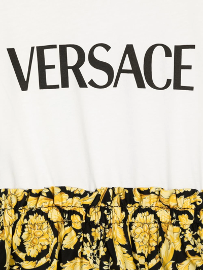 Shop Versace Barocco Kids-print T-shirt Dress In White