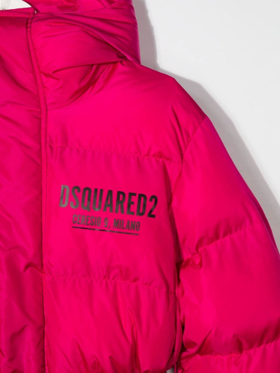 Shop Dsquared2 Logo-print Puffer Jacket In Pink