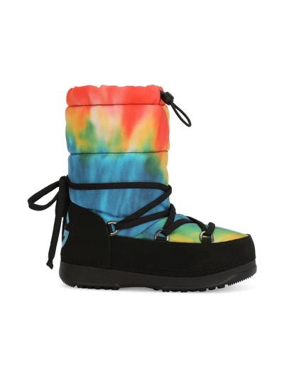 Dolce & Gabbana Kids' Tie-dye Nylon Snow Boots In Multicolor | ModeSens