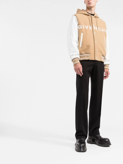 Shop Givenchy Logo-print Bomber Jacket In Neutrals