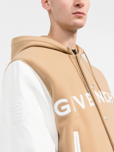 Shop Givenchy Logo-print Bomber Jacket In Neutrals