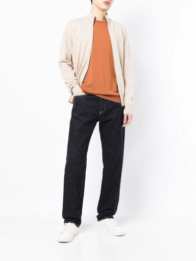 Brunello Cucinelli High-neck Zip-up Cashmere Cardigan In Neutrals