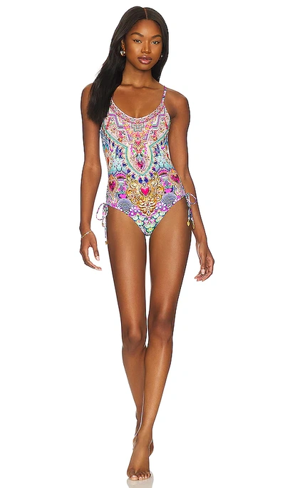 Shop Camilla Scoop Neck Lace Up Side One Piece In Lucky Charms