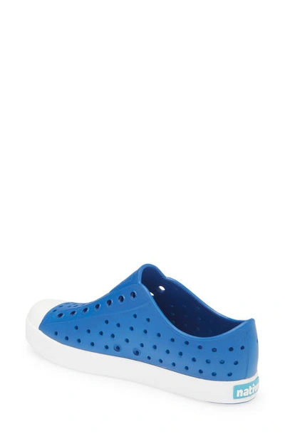 Native Shoes Jefferson Water Friendly Slip-on Vegan Sneaker In Victoria Blue/ Shell White