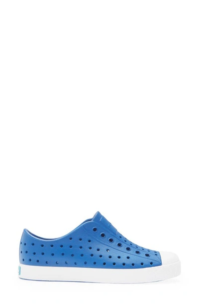 Native Shoes Jefferson Water Friendly Slip-on Vegan Sneaker In Victoria Blue/ Shell White
