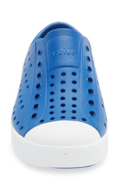 Native Shoes Jefferson Water Friendly Slip-on Vegan Sneaker In Victoria Blue/ Shell White