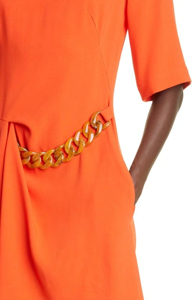 Shop Stella Mccartney Chain Detail Short Sleeve Minidress In 6532 Poppy