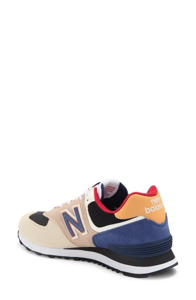 Shop New Balance 574 Classic Sneaker In Tan/ Blue