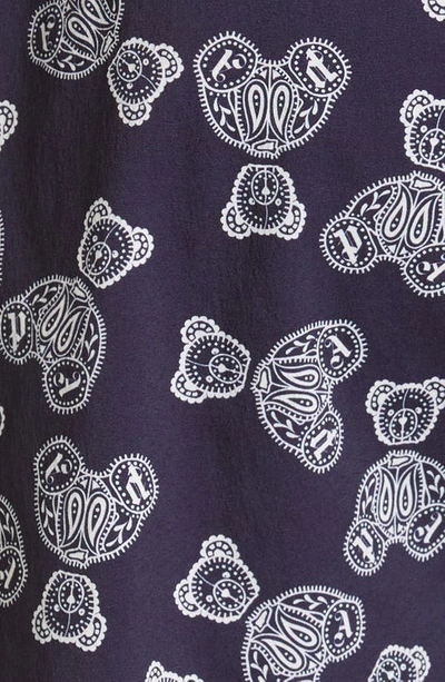 Shop Palm Angels X Vilebrequin Bear Print Nylon Swim Trunks In Blue Grey