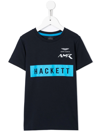 Shop Hackett Logo-printed T-shirt In Blue