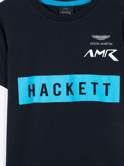 Shop Hackett Logo-printed T-shirt In Blue