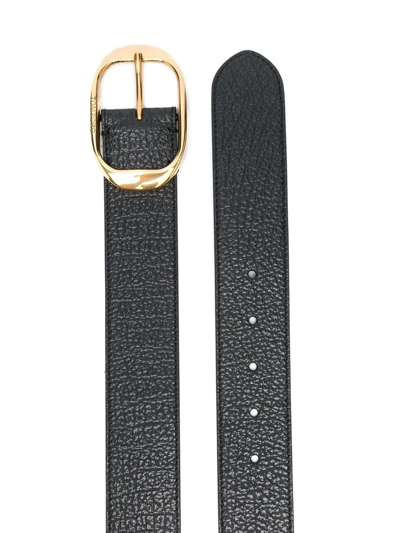 Shop Tom Ford Engraved-logo Detail Belt In Schwarz