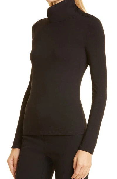 Shop Donna Karan Woman Convertible Mock Neck Top In Black