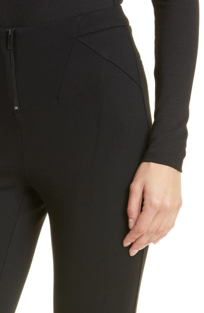 Shop Donna Karan Woman Zip Front Pintuck Ponte Leggings In Black